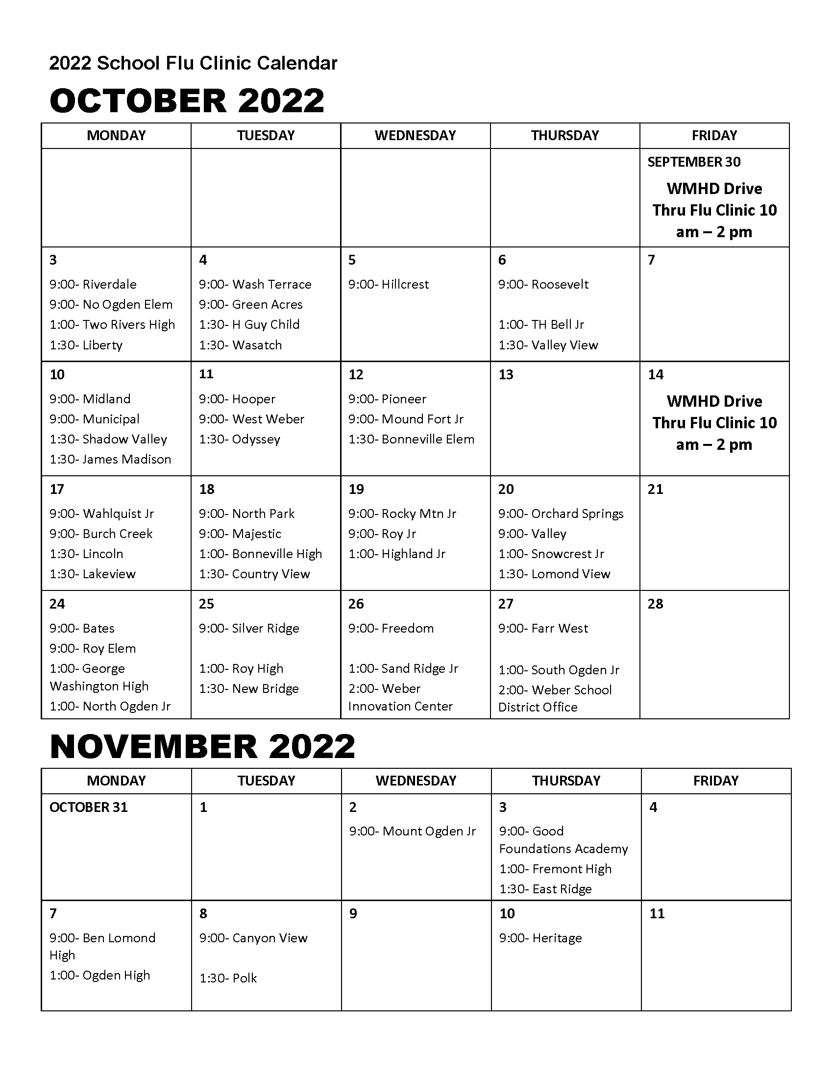 Calendar Flu 2022 23 SY for Schools