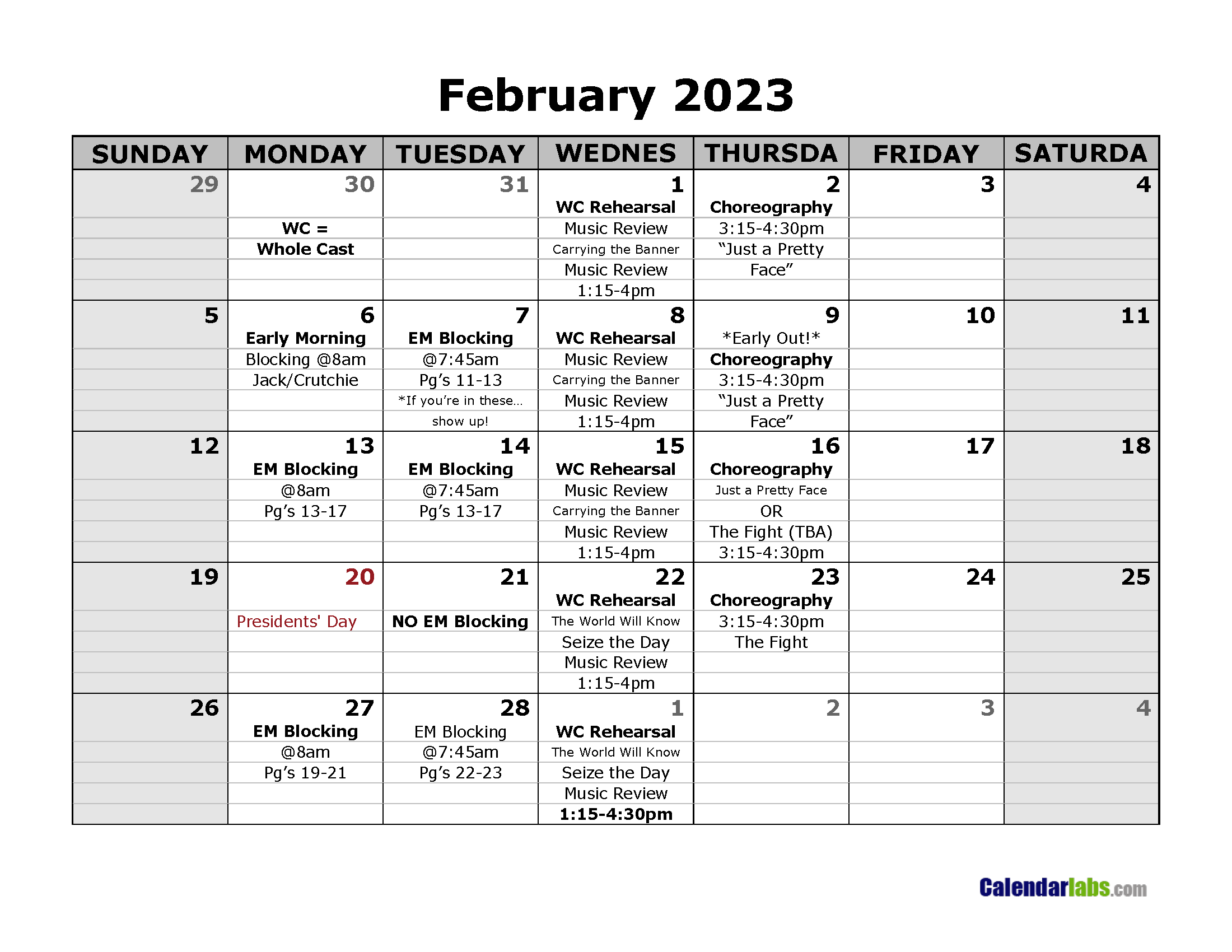 Musical Calendar Feb 23
