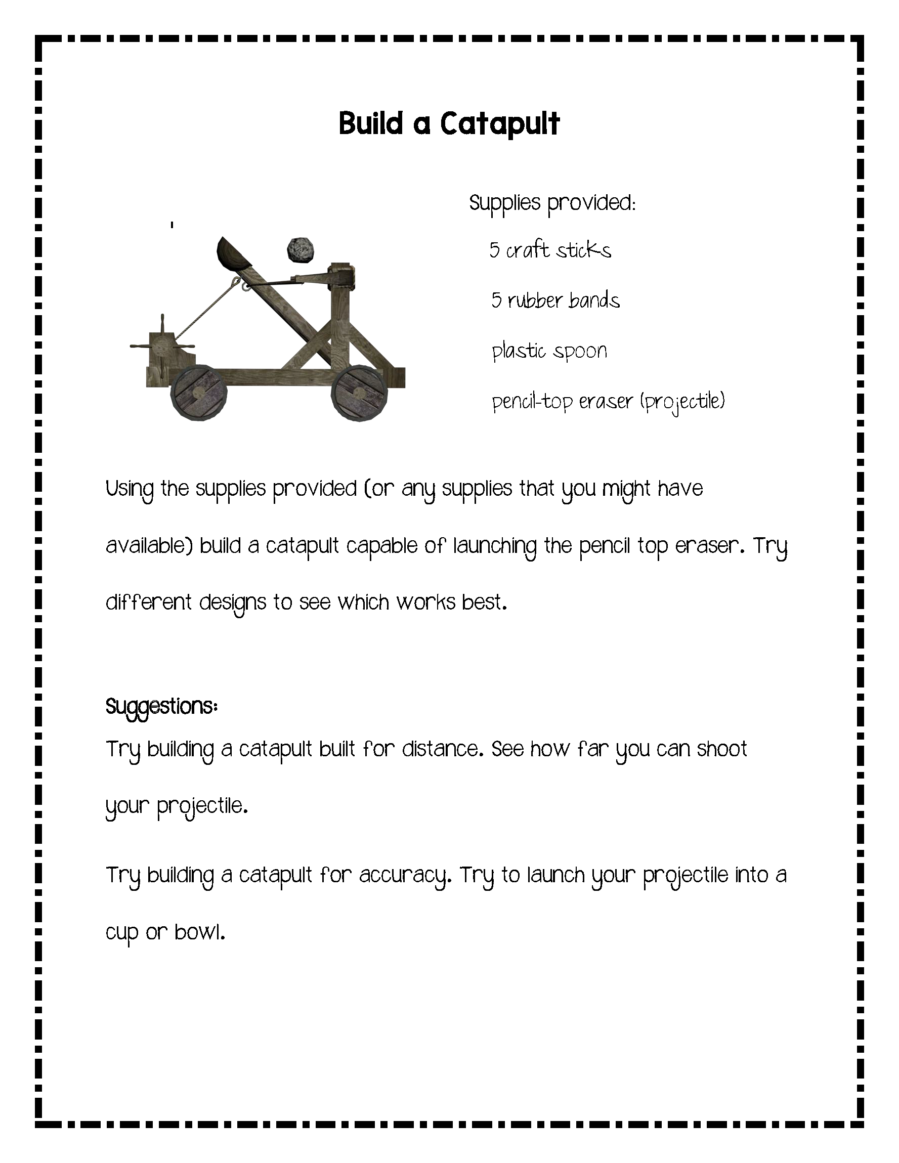 6th Grade Build a Catapult