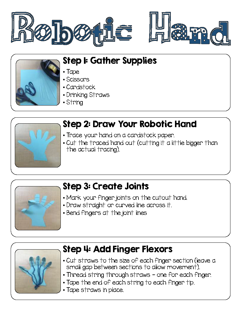 Robotic Hand Instructions Page 1