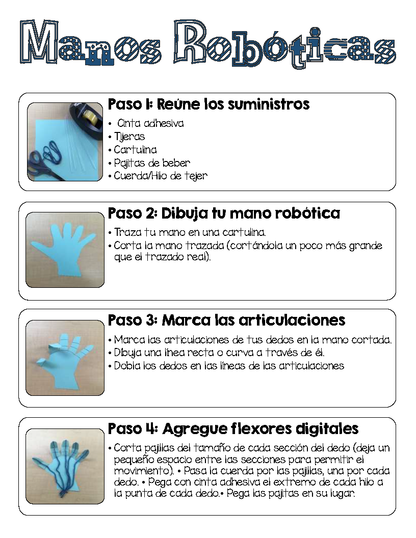 Robotic Hand Instructions Spanish Page 1