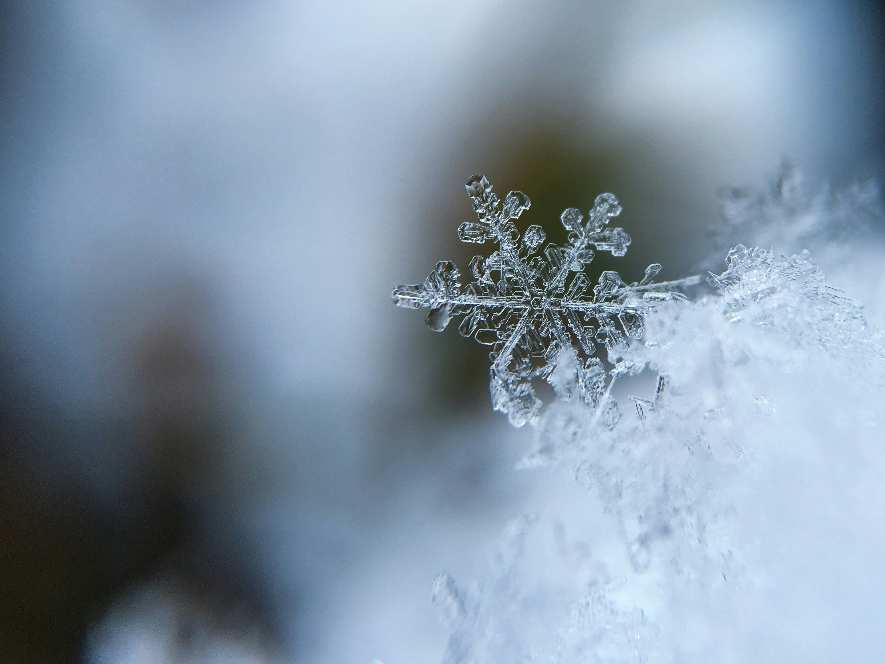 A Snowflake with an icy background